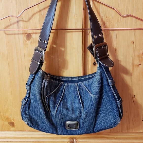 guess blue jean purse